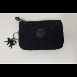 Kipling Creativity Small Pouch / Wallet Rare Black Palm Leaves